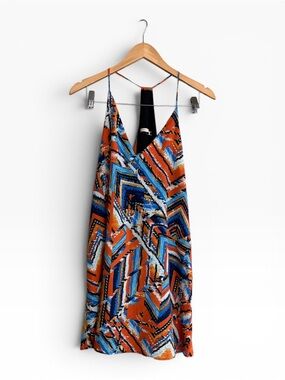 Three Eighty Two Abstract Geometric Summer Slip Dress - Medium